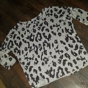 Charming Charlie 3/4 sleeve leopard top S